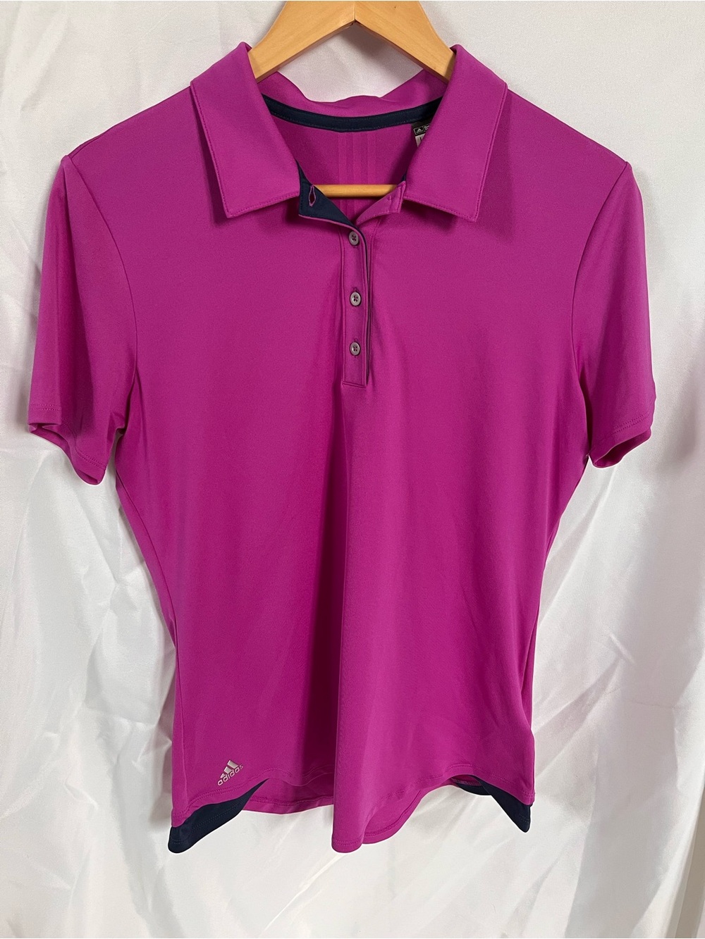 adidas Women's Magenta Short Sleeve Polo Golf with Contrast Trim